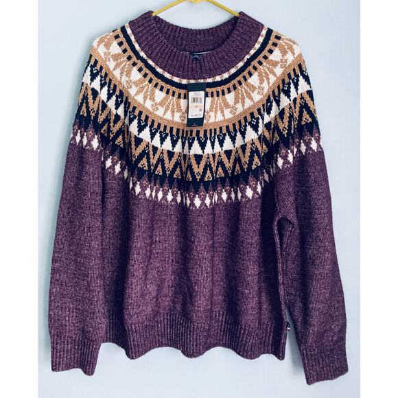 Tommy Hilfiger Sweater 2X Purple and Gold Shimmer NWT - Picture 3 of 9
